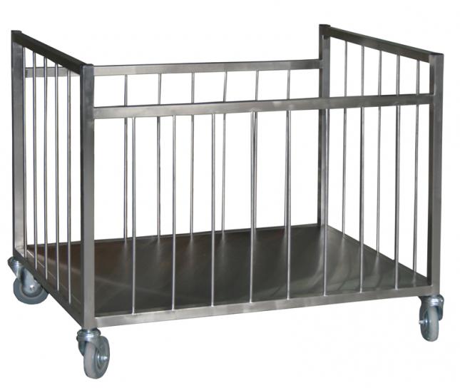Тележка для белья ТБ 1000*700*800 нерж. сталь, колеса платф. 125мм